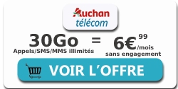 forfait illimite Auchan Telecom 30Go