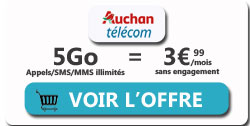 forfait illimité 3Go Auchan telecom