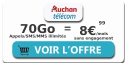 forfait illimité 70Go Auchan Telecom