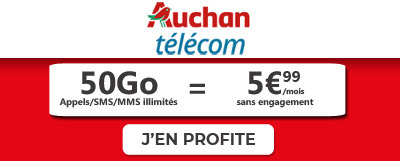 Forfait Auchan Telecom 50Go
