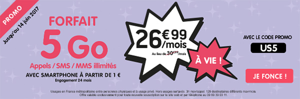 NRJ Mobile prolonge la promotion sur le forfait Ultimate Speed 5 Go à 26,99 euros