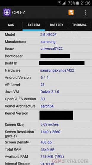 Samsung Galaxy Note 5 : Exynos 7422 et 4 Go de RAM confirmés ?