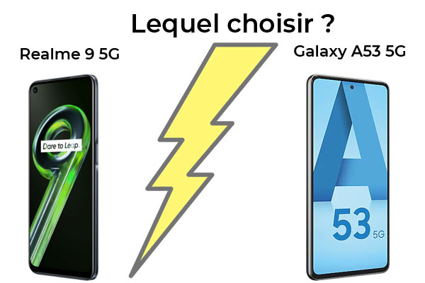 Realme 9 5G vs Samsung Galaxy A53 5G : lequel choisir ?