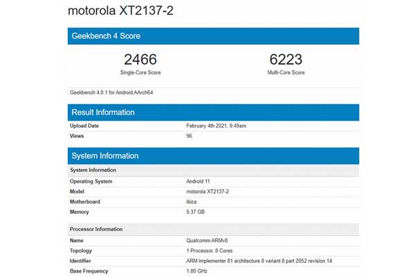 Le Motorola Ibiza aperçu sous Geekbench nous livre quelques détails sur sa fiche technique