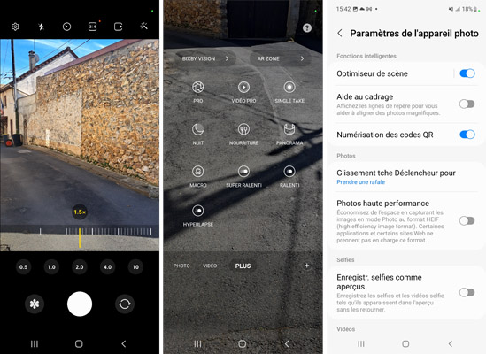 Paramètres caméra du Samsung Galaxy A53 5G