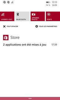 Nokia Lumia 530 : Action Center