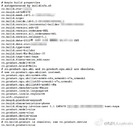 Meizu ME5/NIUX : le chipset Exynos du Galaxy S6 encore confirmé ?