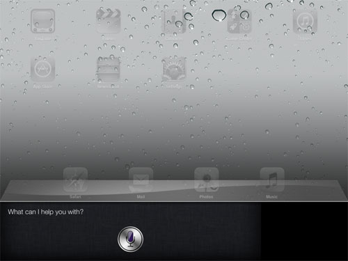 Siri iPhone 4 ipad portage jackoplane Steven  Troughton-Smith ></center><br />
<br />
Ce portage souffre toutefois du même problème que le précédent, c'est-à-dire que les serveurs d'Apple refusent toujours d'accepter les requêtes d'un modèle autre que l'iPhone 4S pour tout ce qui touche à Siri.<br />
<br />
Néanmoins, Steven Troughton-Smith avait affirmé qu'il était assez simple de berner lesdits serveurs pour leur faire croire que n'importe quel autre appareil sous iOS était un iPhone 4S. L'arrivée d'une version de Siri pleinement fonctionnelle sur un iPhone 4 ou un iPad ne semble donc plus être qu'une question de temps !<br />
<br />
<center><img src=