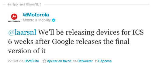 Les Android Motorola rapidement mis à jour en Android 4.0 ?