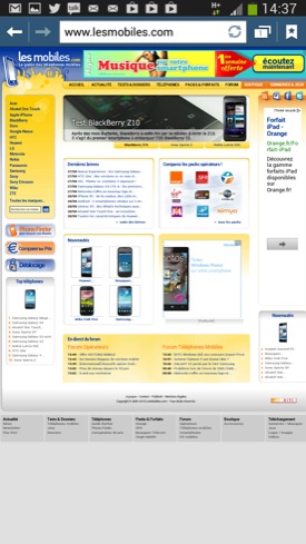 Samsung Galaxy Mega 6.3 navigateur