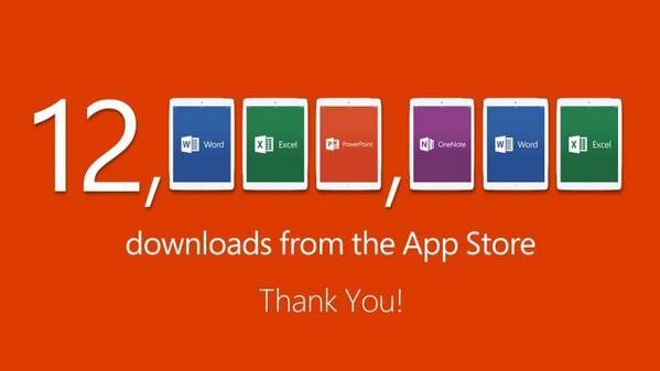 12 millions de téléchargements pour la version iPad d'Office