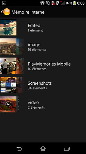 Sony Xperia Z1 : Mémoire interne