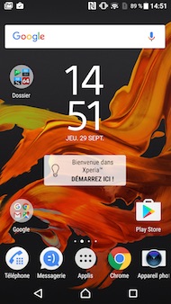 Sony Xperia XZ interface