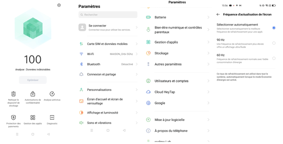 Paramètres du realme 8 5G