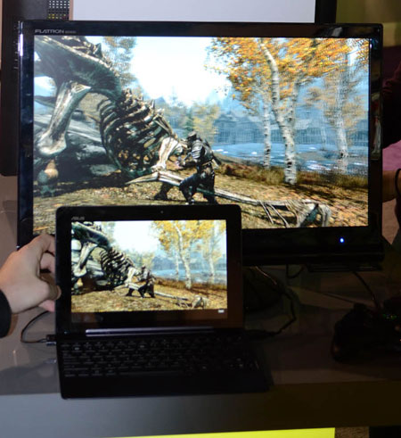 Nvidia Tegra 3 : une démo impressionnante de Skyrim sur l'Asus Transformers Prime, jouable en streaming depuis un PC ! (CES 2012)