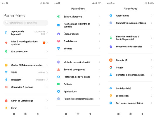poco X4 GT interface paramètres