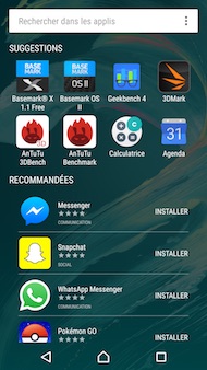 Sony Xperia X Performance interface