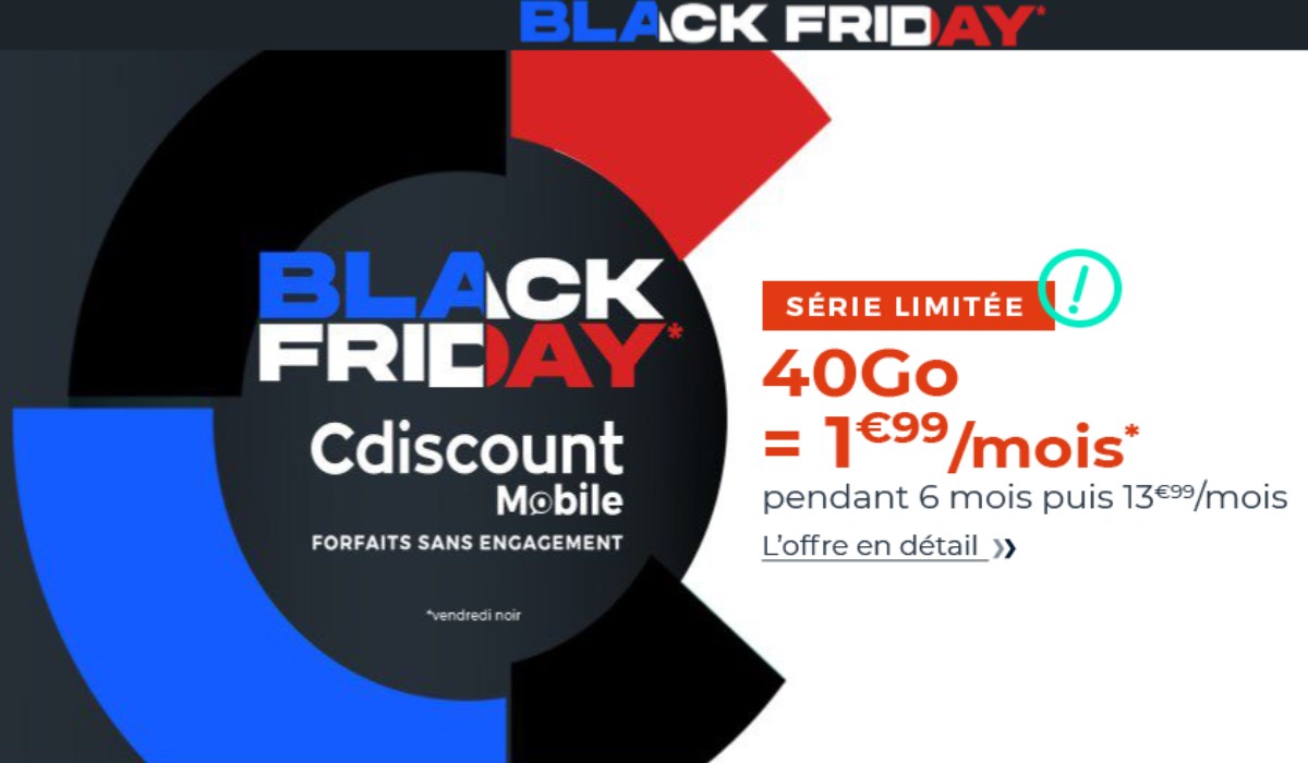 Incroyable mais vrai : Cdiscount Mobile lance une offre spéciale Black Friday à 1.99€/mois !