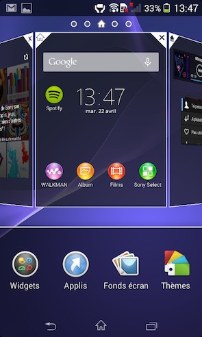 Sony Xperia E1 Gestion des bureaux