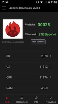 ZTE Blade V6 antutu