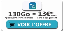 Forfait YouPrice 130 Go