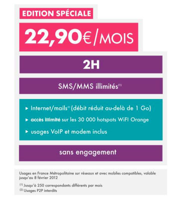 Sosh : le nouveau forfait 2h à 22,90 € avec 1 Go de data