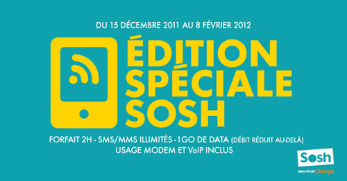 Sosh : un nouveau forfait 2h avec 1 Go et usage modem