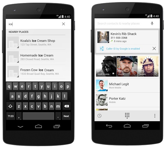 Composeur téléphonique Android 4.4