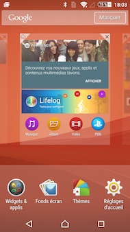 Sony Xperia Z3+ interface