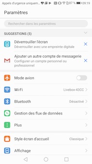 Huawei P10 interface