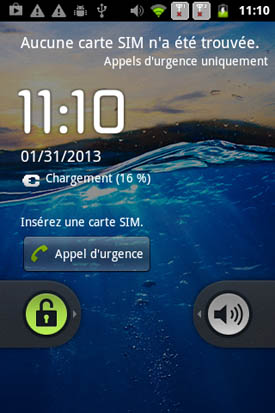 Acer Liquid Z110 Duo : Lockscreen