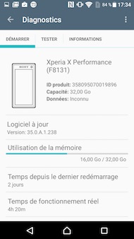 Sony Xperia X Performance interface