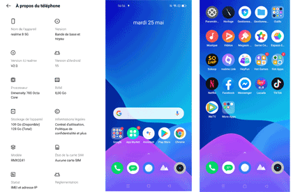 Ecran accueil realme 8 5G