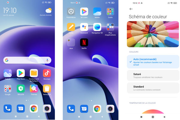 Accueil écran Xiaomi Redmi Note 9T 5G