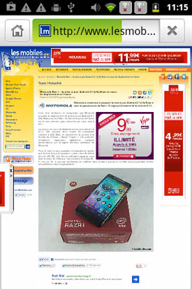 Acer Liquid Z110 Duo : navigateur