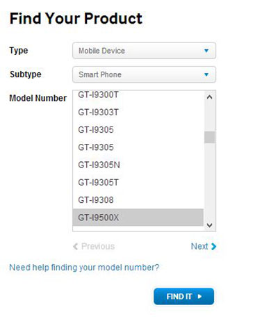 Samsung Galaxy S4 : le nom de code GT-I9500X apparait… sur le site du constructeur lui-même ! 