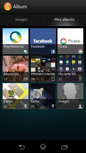 Sony Xperia L : menu album