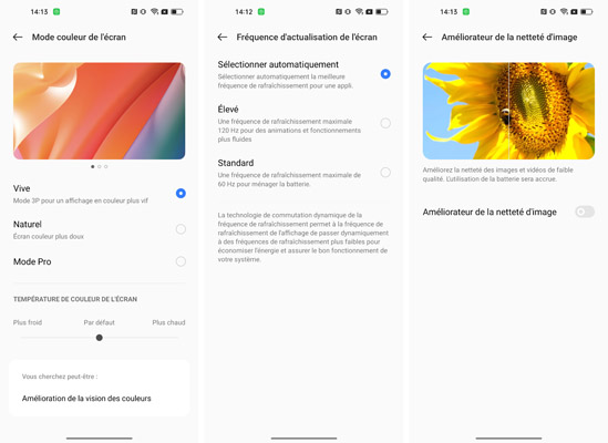 Paramètres écran du realme GT 2 Pro