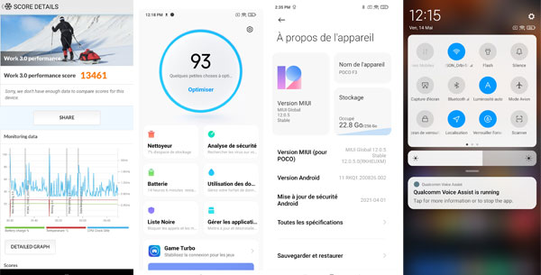 Résultat test de performance Xiaomi Poco F3 suite