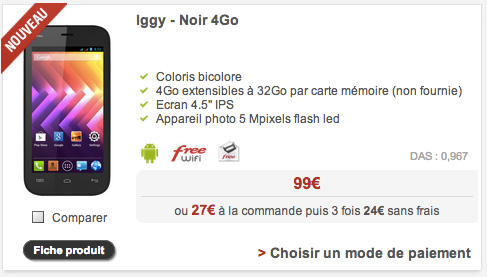 Wiko débarque chez Free Mobile avec le Iggy