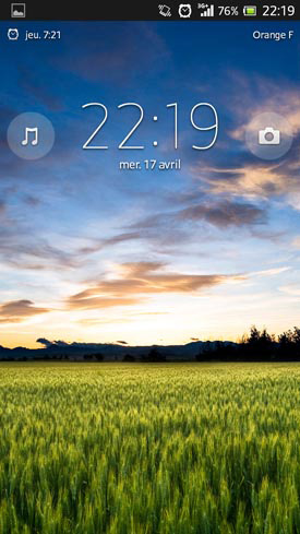Sony Xperia SP : lockscreen