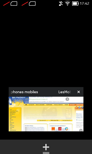 Nokia X : navigateur internet