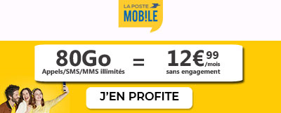 promo La poste mobile 80Go