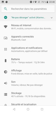 Asus ZenFone Max Pro (M1) paramètres