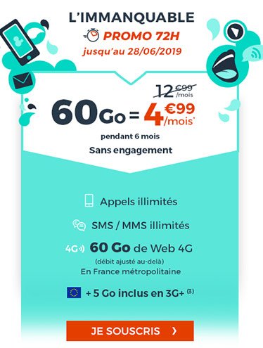 Cdiscount Mobile : le forfait 60 Go en promo à 4,99 euros