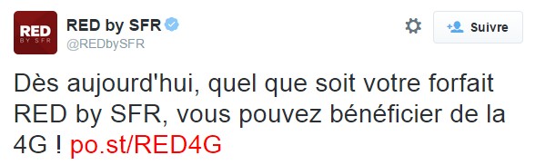 SFR intègre la 4G dans tous ses forfaits RED