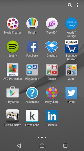 Sony Xperia Z5 interface