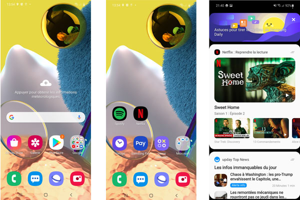 Accueil écran Samsung Galaxy A51 5G