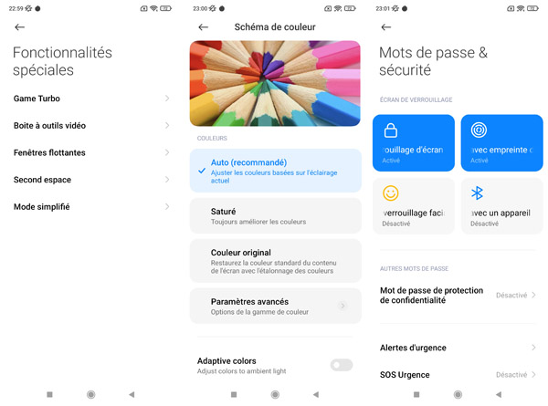 Fonctionnalités spéciales Xiaomi Mi 11i