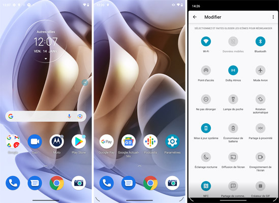 Interface du  Motorola Moto G31